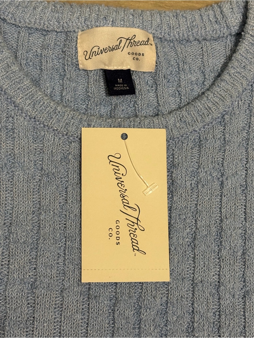 Universal Thread Women Short Sleeve Rib Mini Sweater Dress Blue Size M - Picture 7 of 12